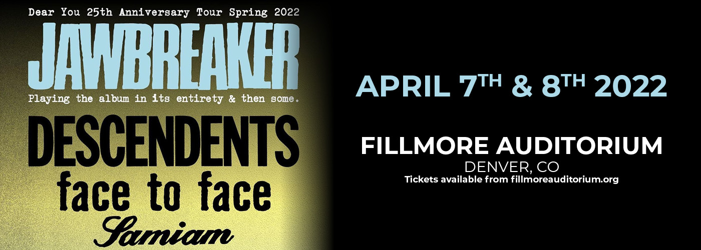 Jawbreaker Dear You 25th Anniversary Tour with Descendents, Face To
