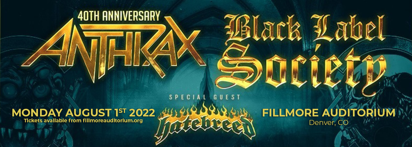 Anthrax: 40th Anniversary with Black Label Society & Hatebreed